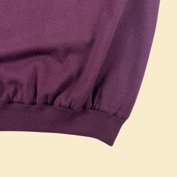 Y2K mens golf vest by Cutter & Buck, vintage 2000s burgundy quarter zip pullover - Picture 9 of 9